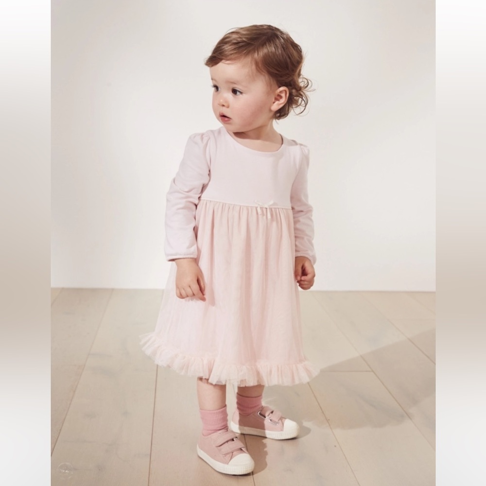 The Little White Company London ~Long-Sleeved Jersey Tutu Dress (3-6 months)